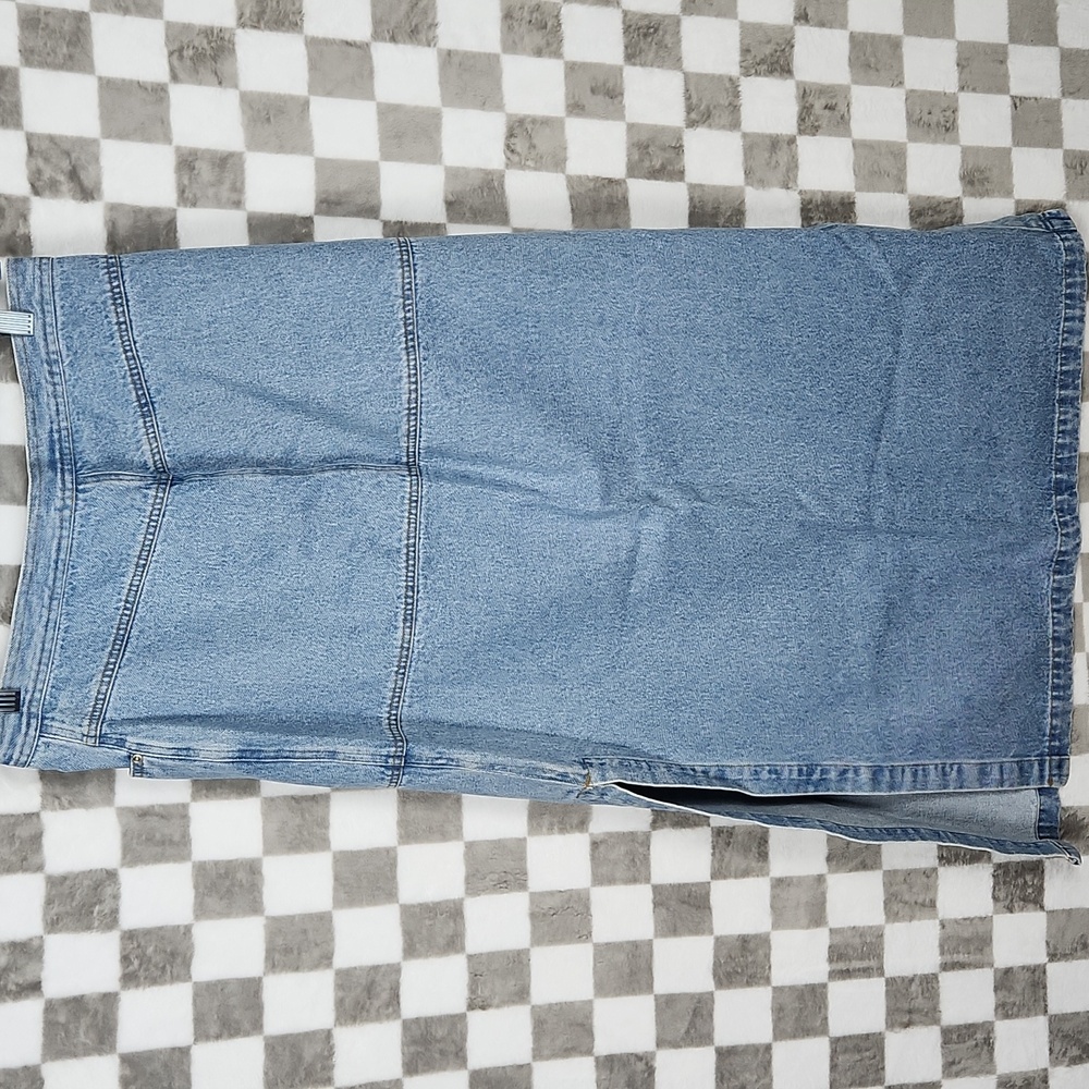 Newport News Long jean skirt side slits Jeanology denim 12 1990 - Picture 5 of 6